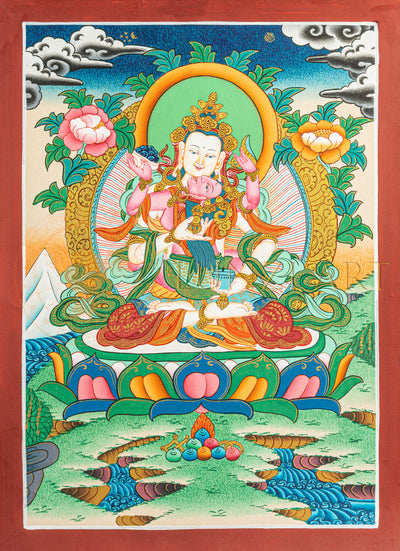 Vajrasattva Thangka: The Buddha of Purification and Pure Mind.