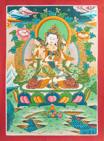 Vajrasattva Thangka: The Buddha of Purification and Pure Mind.