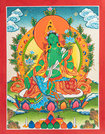 Green Tara Thangka: The Swift Liberator from Fear and Obstacles.