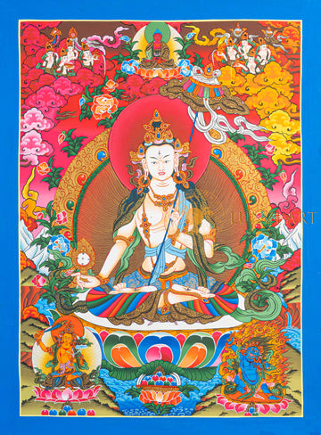 Dukar (Sitatapatra) Thangka: The Golden Umbrella of Boundless Protection - T-N-ET-BB-AU-D-0090