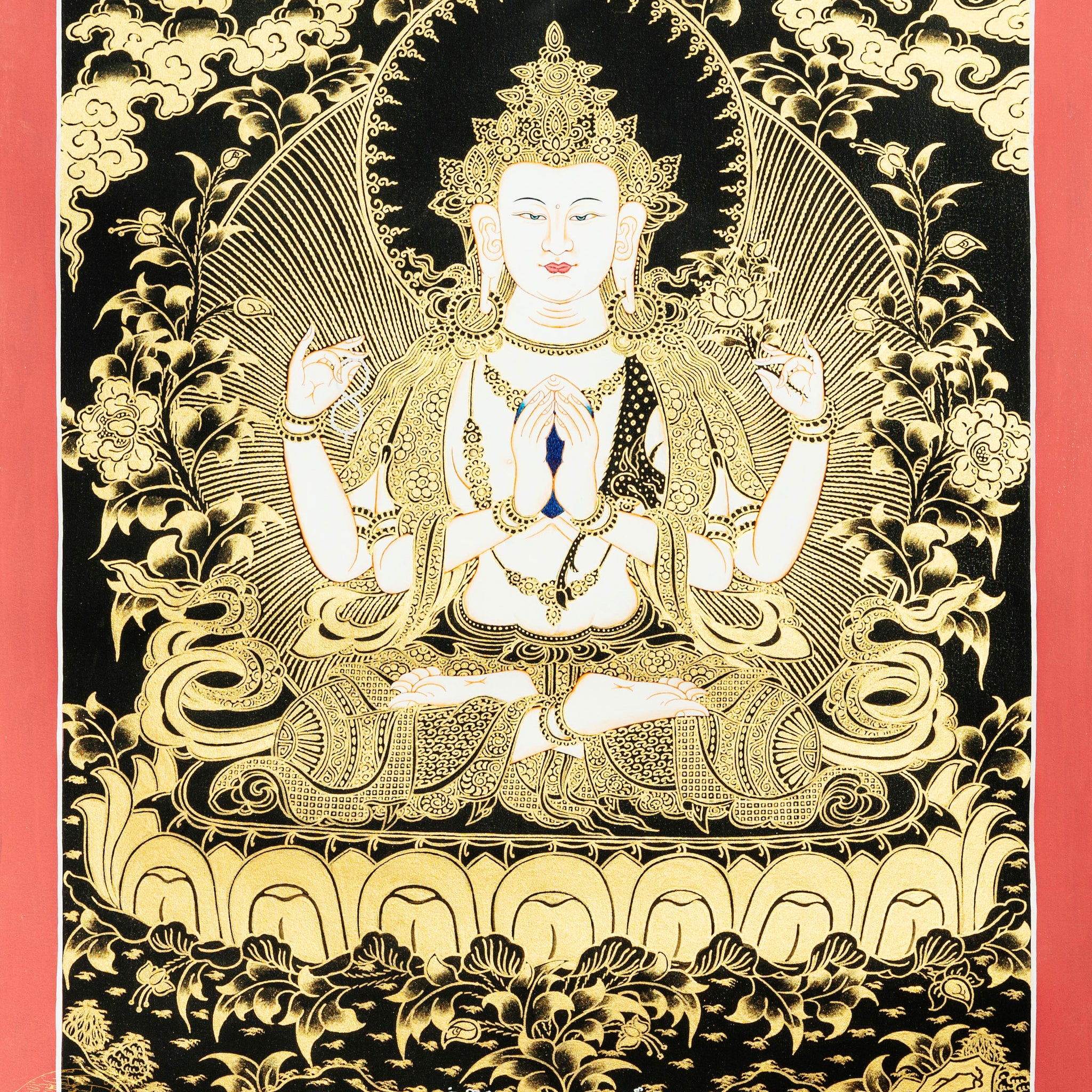 Enlightened Buddha Chenrezig Thangka Painting - Thangka