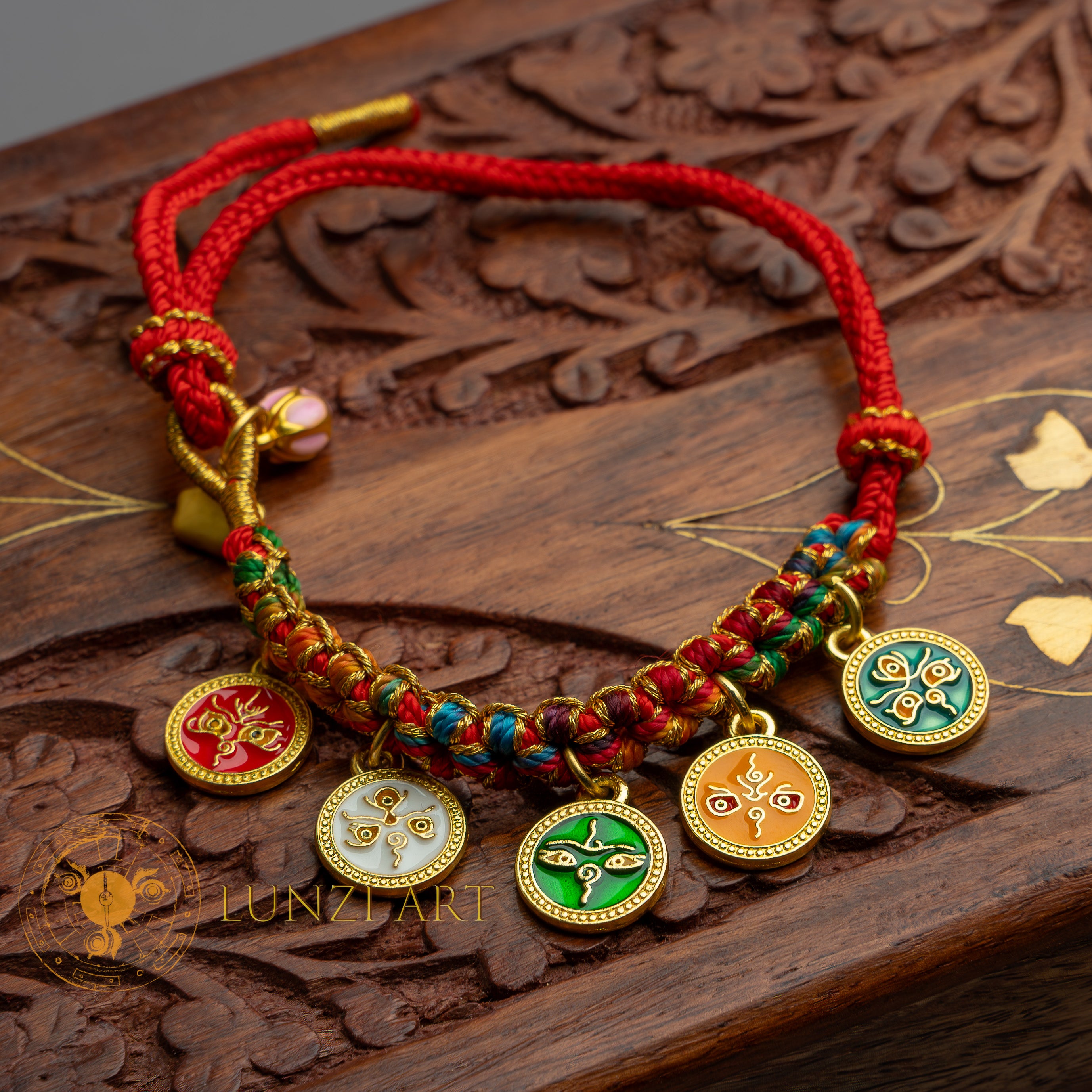Five God of Wealth Luck Braided Bracelet - Peace, Protection