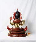 Four-Armed Avalokitesvara Bodhisattva Statue | Copper Gilded, Half Gold Plated - S-P-BA-HG -CG-C-0027