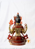 Four-Armed Avalokitesvara Bodhisattva Statue | Copper Gilded, Half Gold Plated - statues