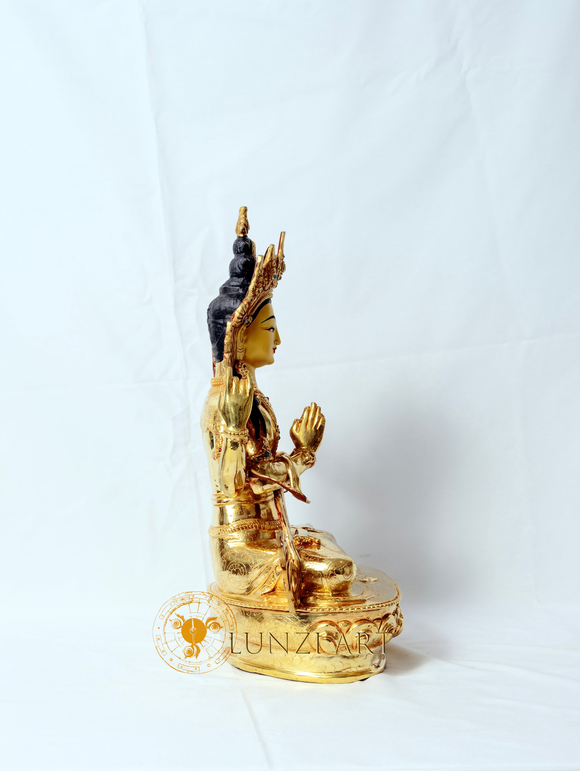 Four-Armed Chenrezig Avalokitesvara Statue | 24k Gold Plated Pure Copper Gilded - statues