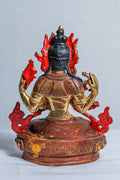Four-Armed Chenrezig Avalokitesvara Statue | Copper with Mercury Gold Plating - statues