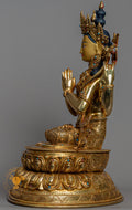 Four Armed Chenrezig Statue | Fully Gold-Plated Copper - S-B-BA-FG-CG-C-0126
