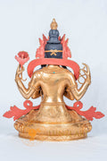 Four Armed Chenrezig Statue | Fully Gold-Plated Copper - statues