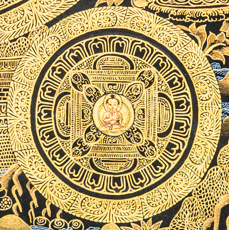 The Sacred Mandala Thangka: A Golden Map of the Universe - T-B-HT-BB-TM-0082