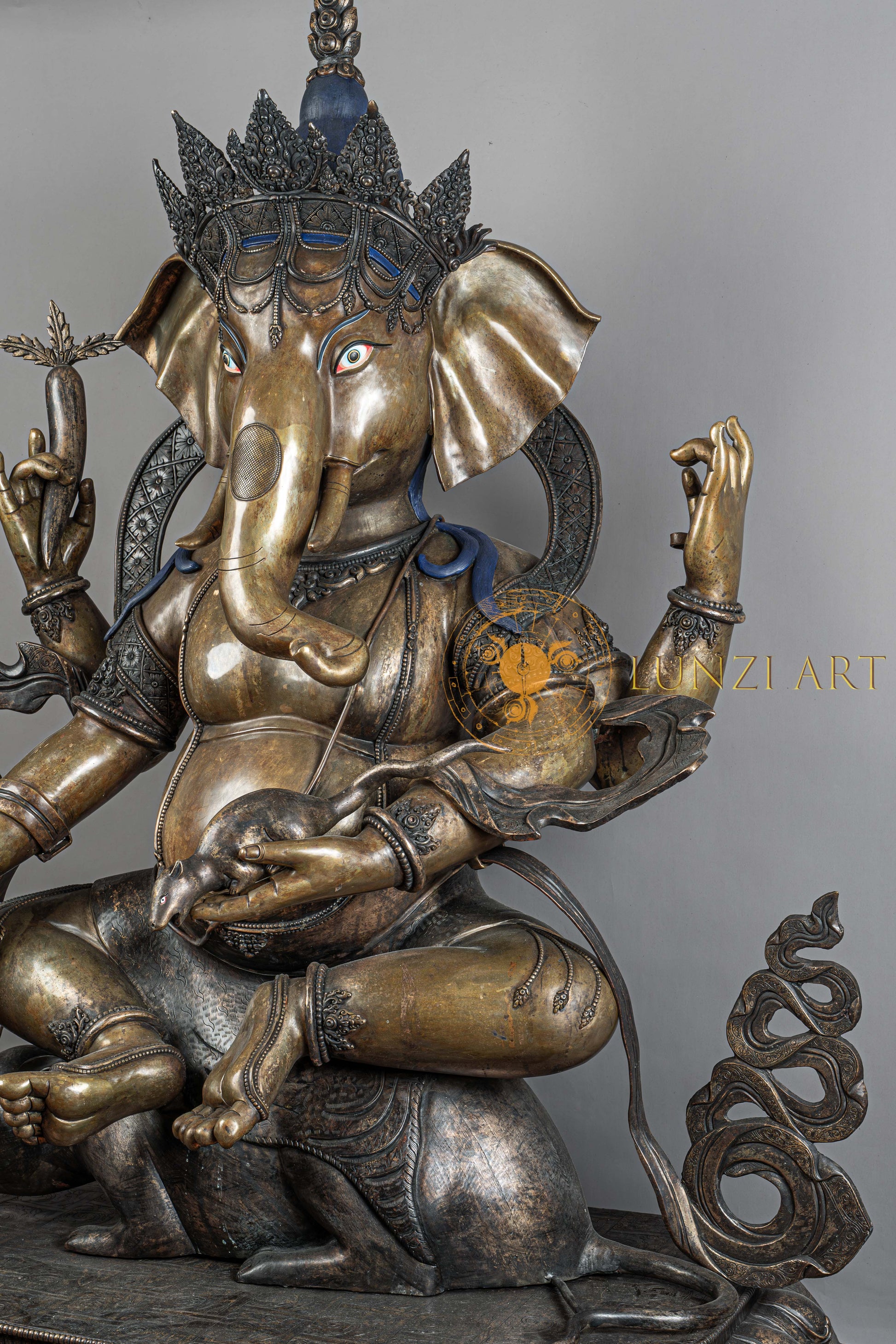 Ganesh Statue | Copper Oxidized - S-P-SS-C-G-00192