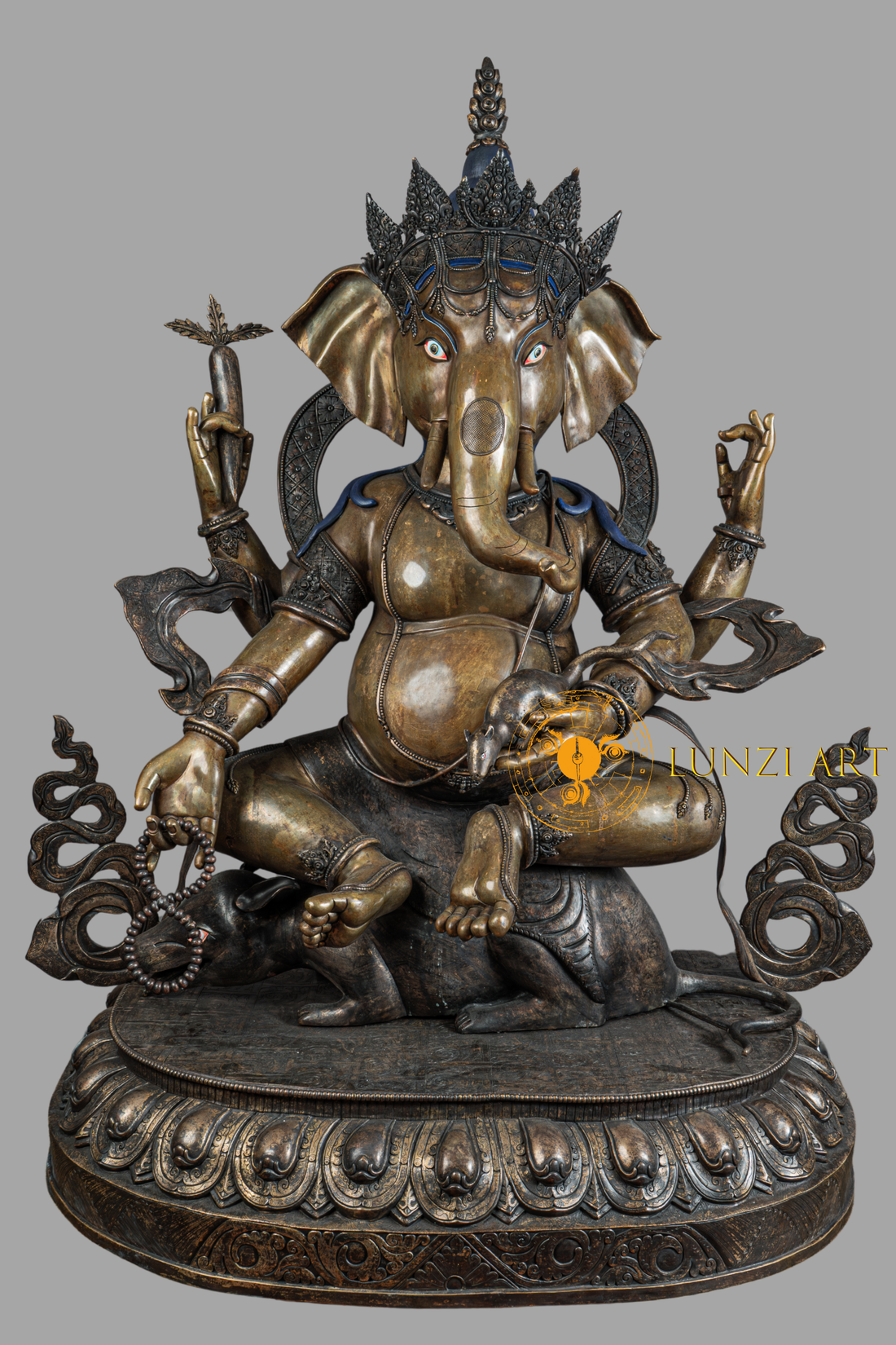 Ganesh Statue | Copper Oxidized - S-P-SS-C-G-00192