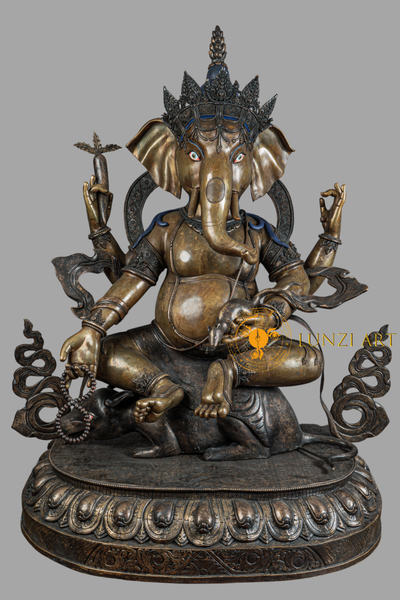 Ganesh Statue | Copper Oxidized - S-P-SS-C-G-00192