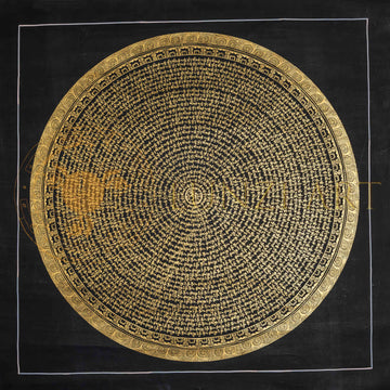 Gold Mantra Mandala Thangka: The Circular Path of Enlightenment - T-PS-SS-BB-MM-55