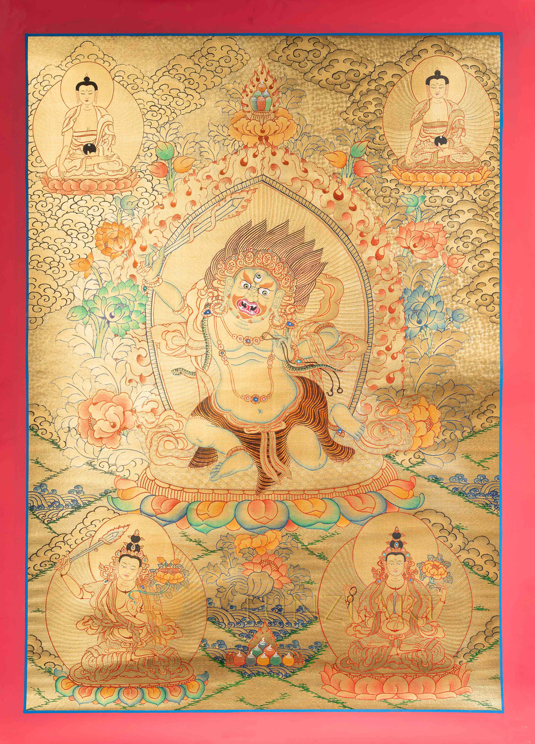 Golden Achala: The Wrathful Protector Thangka - T-N-ET-GB-B-0001