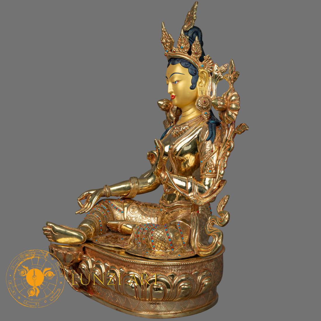 Green Tara | Full Gold-Plated Copper - S-P-BA-FG-CG-WT-00195