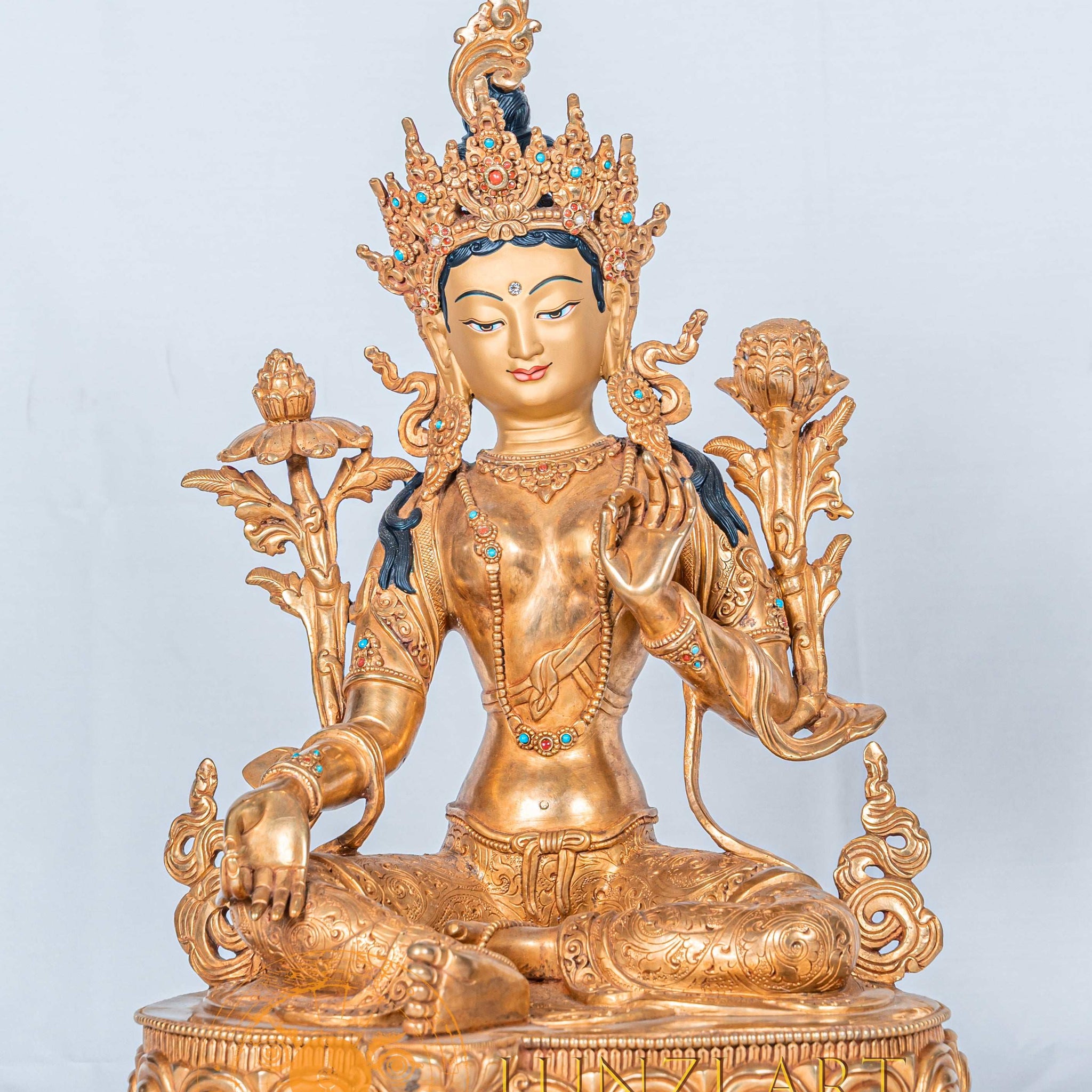 Green Tara | Full Gold Plated - statues