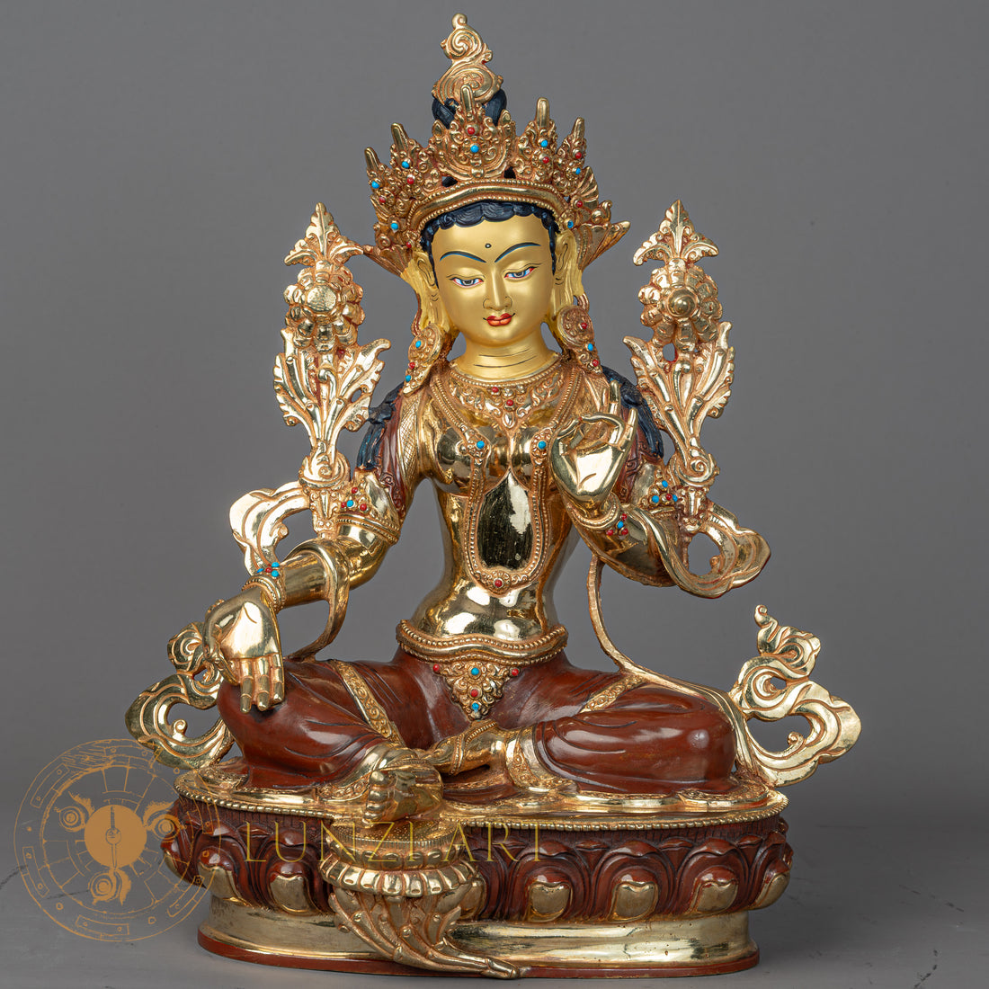 Green Tara | Half Gold-Plated Copper - S-P-BA-FG-CG-GT-00198