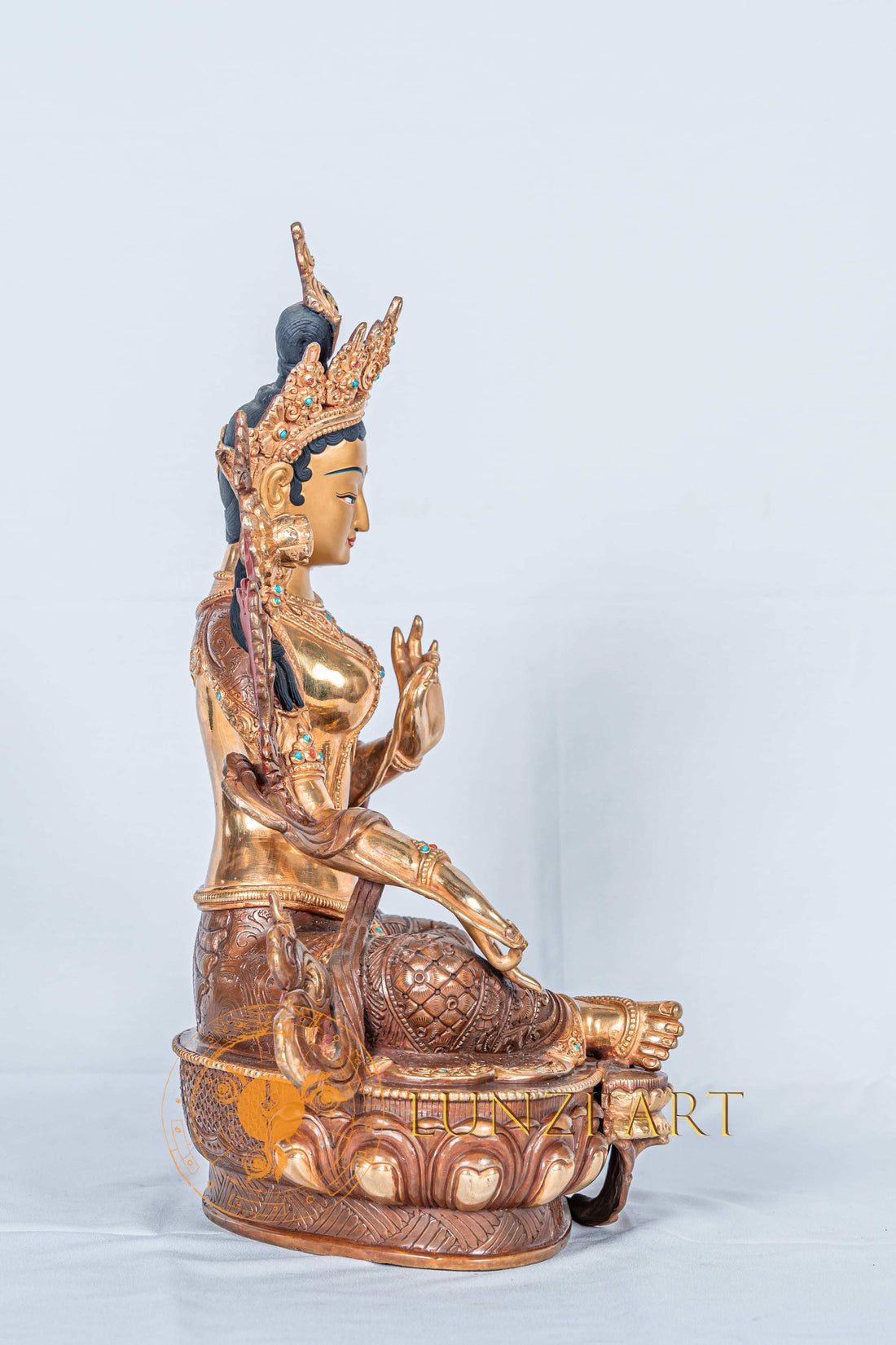 Green Tara | Half Gold Plated - statues