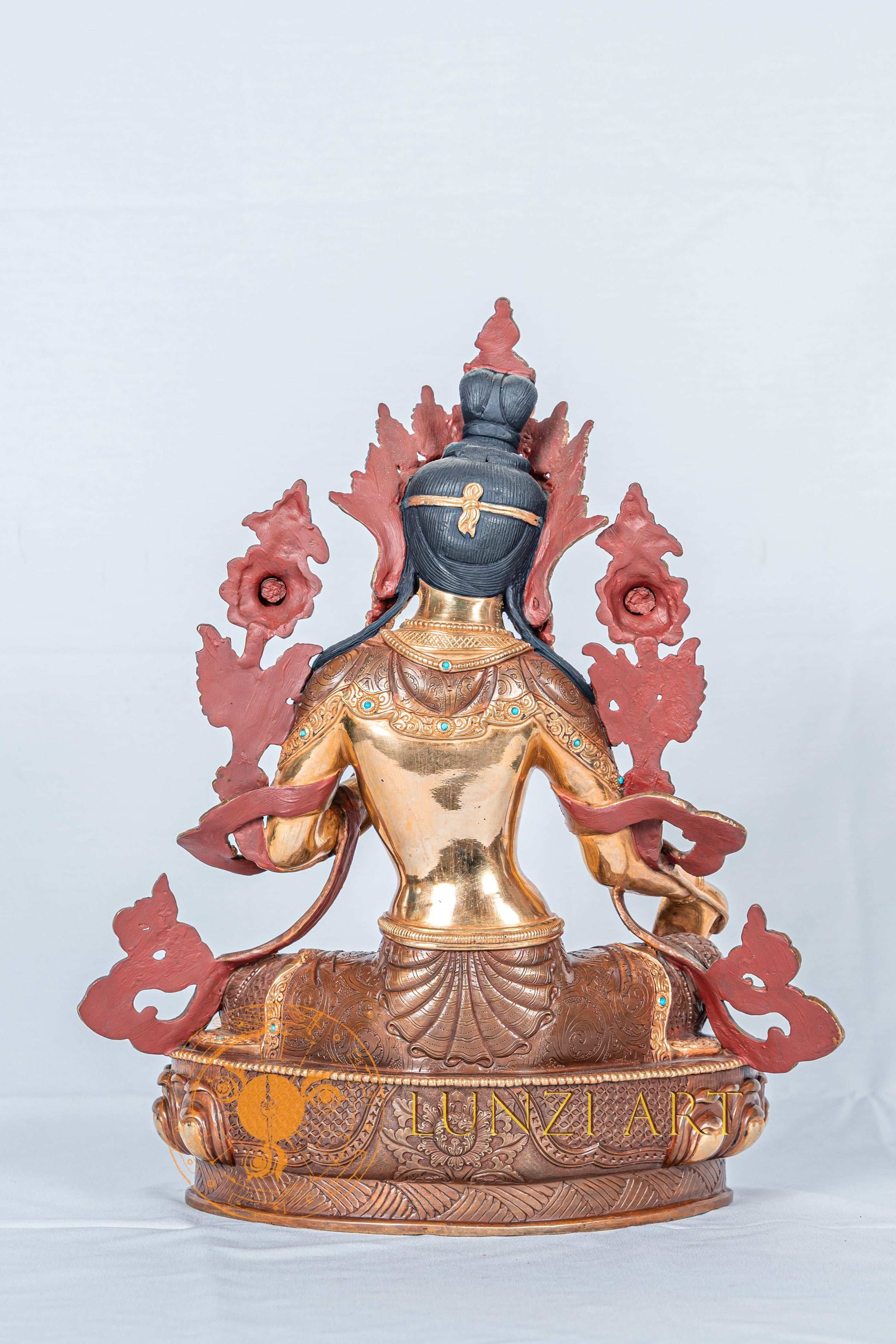 Green Tara | Half Gold Plated - statues