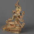 Green Tara | Handmade Copper Fully Gold-Plated Statue - S-P-BA-FG-CG-GT-00205