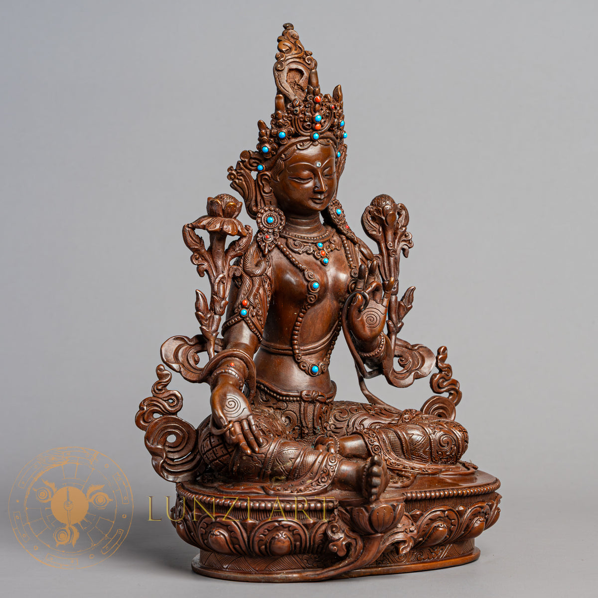 Green Tara Statue | Copper Oxidized - S-P-R-C-GT-00216