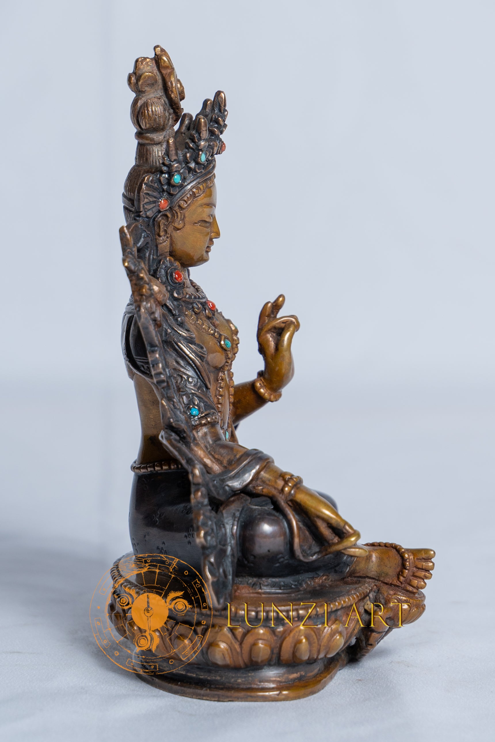 Green Tara Statue | Copper Oxidized - statues