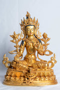 Green Tara Statue | Copper with 24k Full Gold Plating - statues