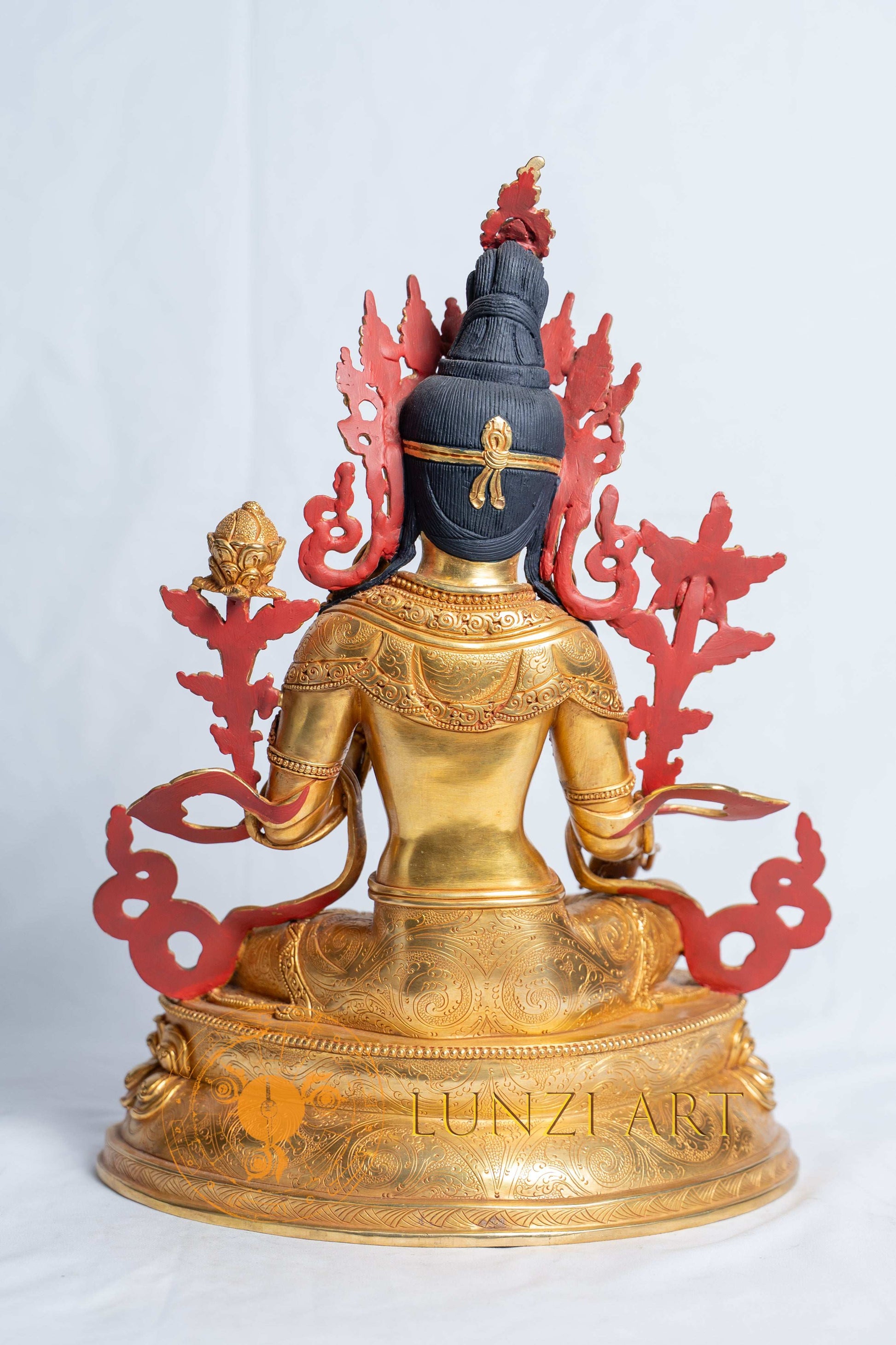 Green Tara Statue | Copper with 24k Full Gold Plating - statues