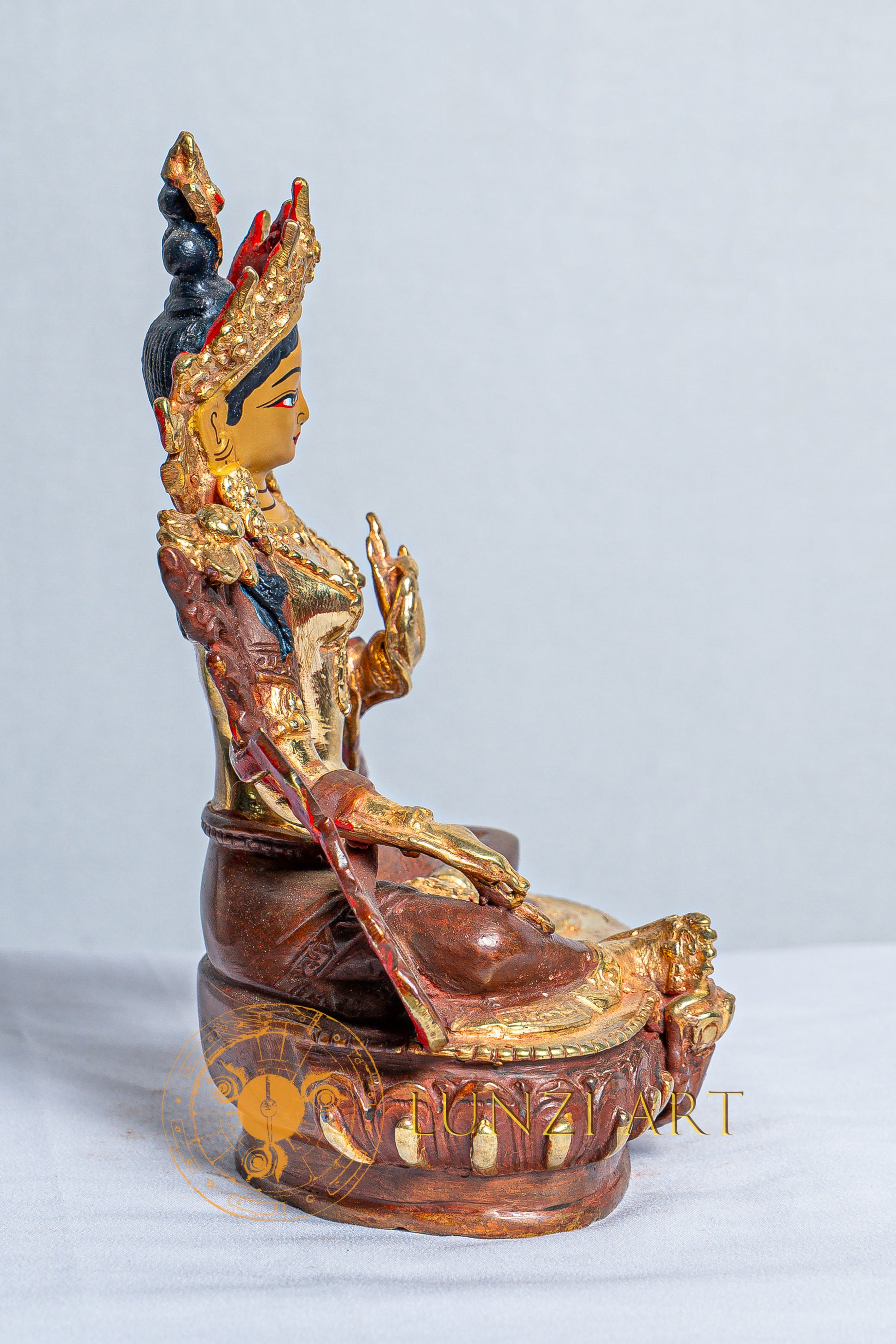 Green Tara Statue |  Copper with Mercury Gold Plating - statues