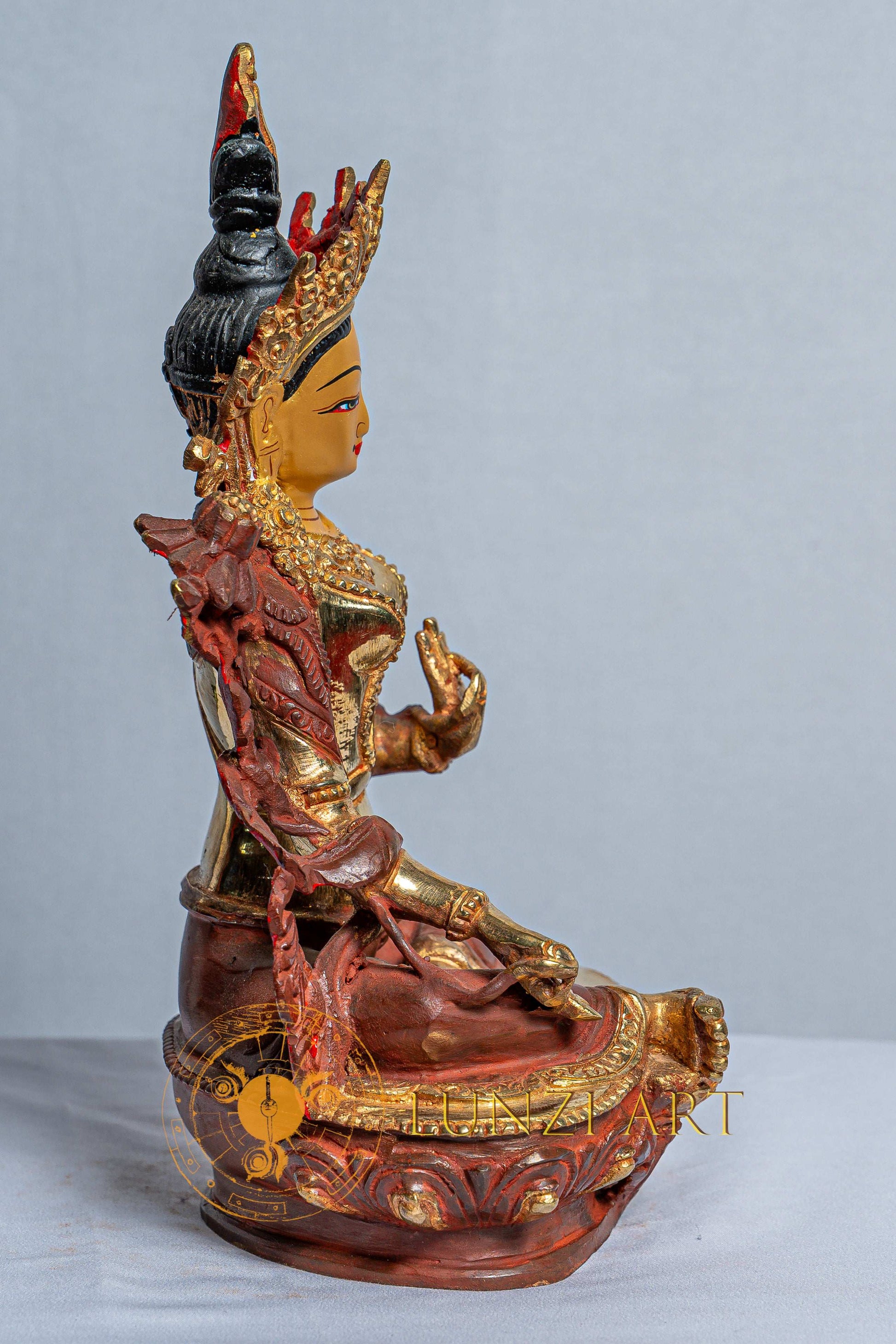 Green Tara Statue |  Copper with Mercury Gold Plating - statues