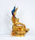 Green Tara Statue | Full Gold-Plated Copper And Gold Paint - S-P-SS-C-GT-0008