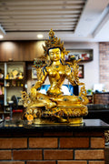 Green Tara Statue | Full Gold-Plated Copper And Gold powder Paint - statues