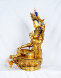 Green Tara Statue | Full Gold-Plated Copper And Gold powder Paint - statues