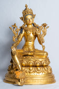 Green Tara Statue | Fully Gold Plated Copper - statues