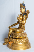 Green Tara Statue | Fully Gold Plated Copper - statues