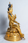 Green Tara Statue | Fully Gold Plated Copper - statues