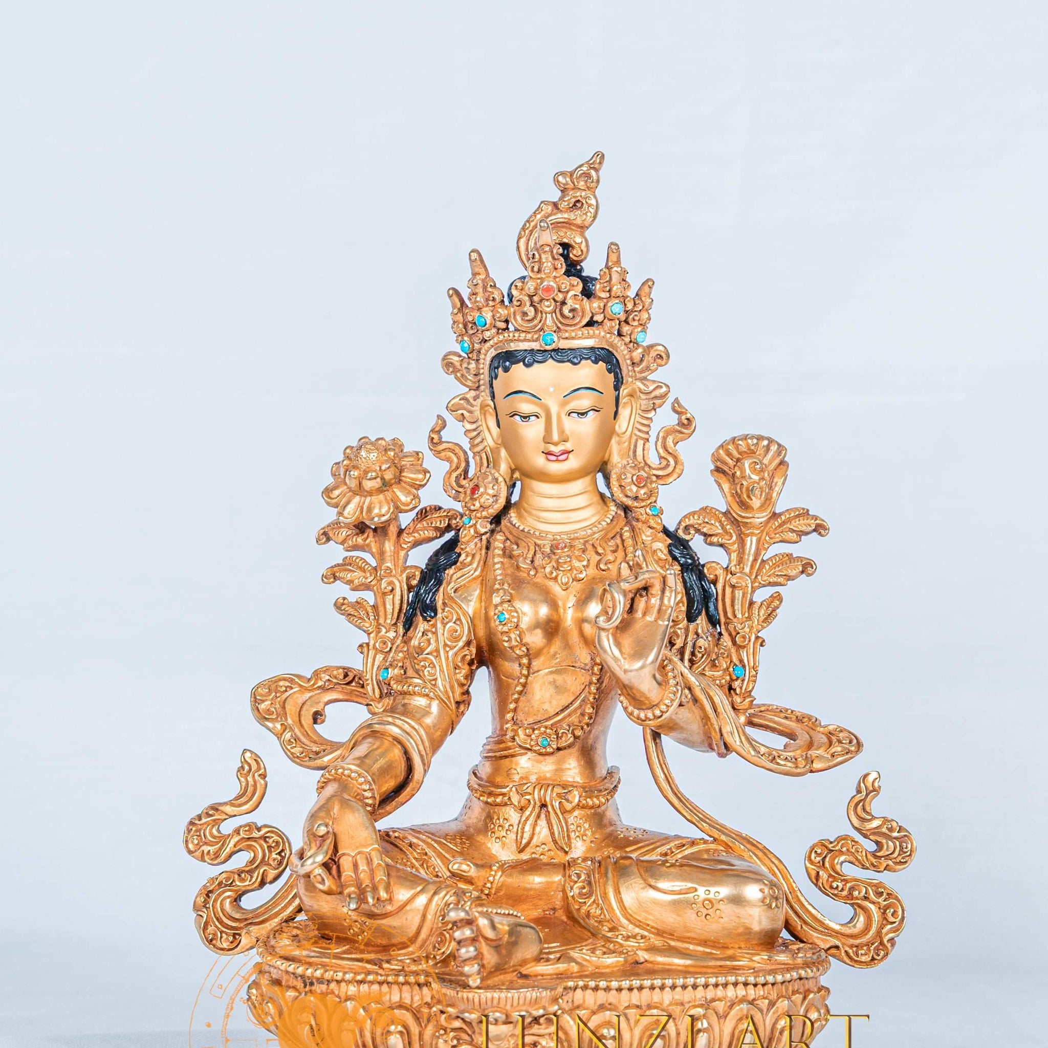 Green Tara Statue | Fully Gold-Plated Copper - statues