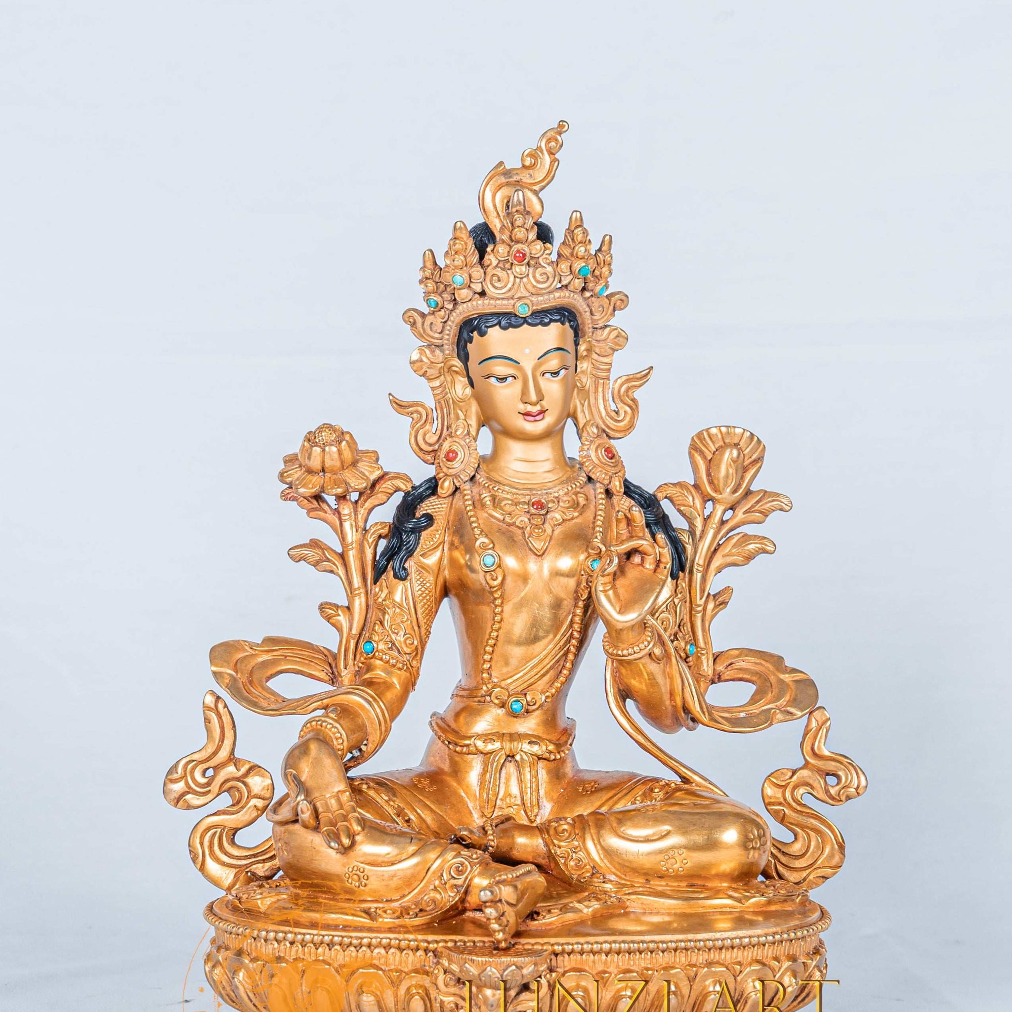 Green Tara Statue | Fully Gold-Plated Copper - statues