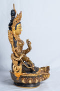 Green Tara Statue | Half Gold Plated Copper - statues