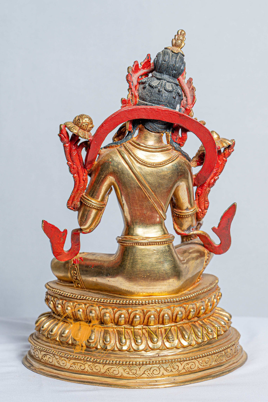 Green Tara Statue | Mercury Gold Plated on Copper - statues
