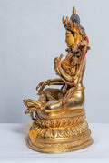 Green Tara Statue | Mercury Gold Plated on Copper - statues
