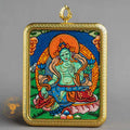 Green Tara Thangka Locket: The Swift Savior - L-GT-0012