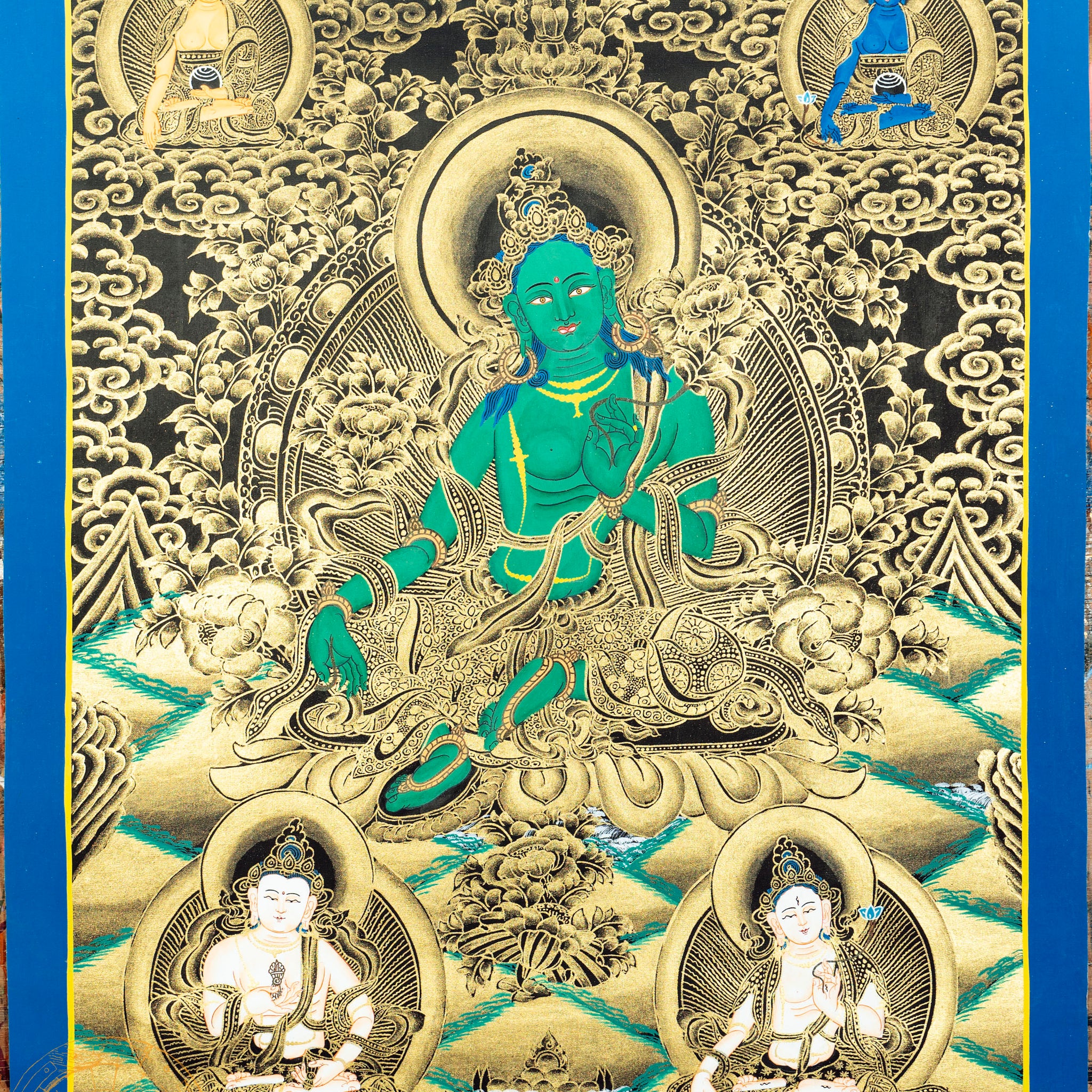 Green Tara Thangka: The Emerald Empress of Compassionate Action - Thangka