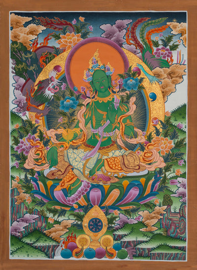 Green Tara Thangka: The Radiant Mother of Compassion