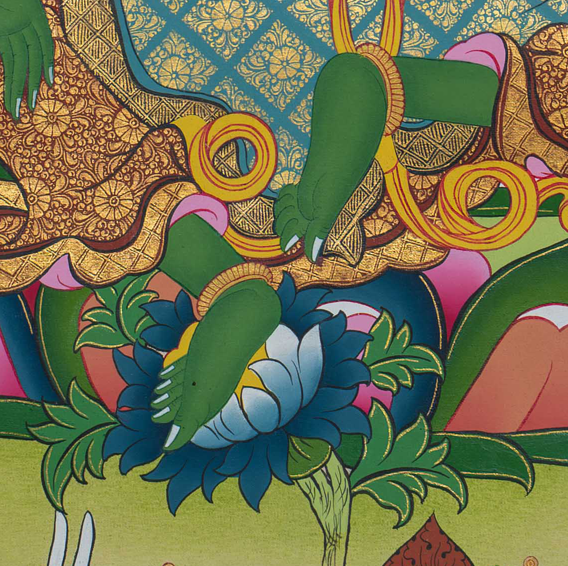 Green Tara Thangka: The Swift Mother of Compassion - T-S-BT-RB-AU-GT-0121