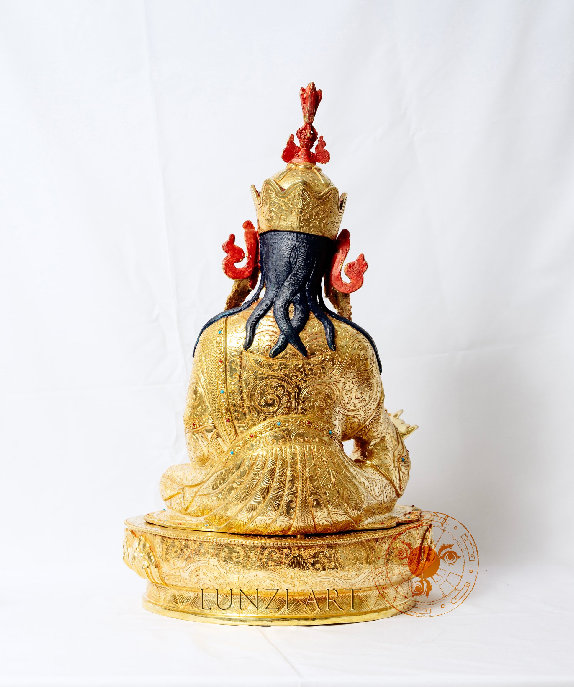 Guru Rinpoche (Padmasambhava) Statue | 24k Gold Plated Gilded Copper - statues