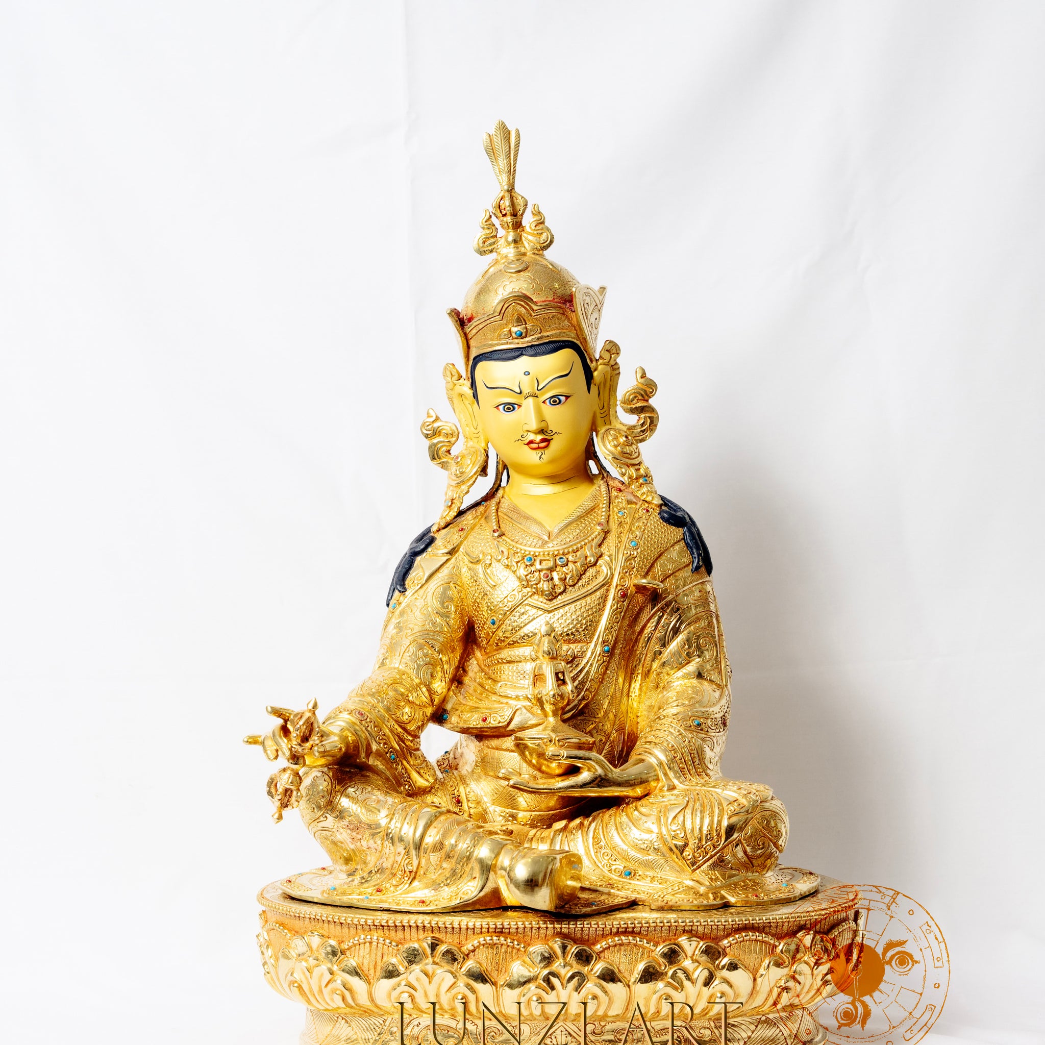 Guru Rinpoche (Padmasambhava) Statue | 24k Gold Plated Gilded Copper - statues