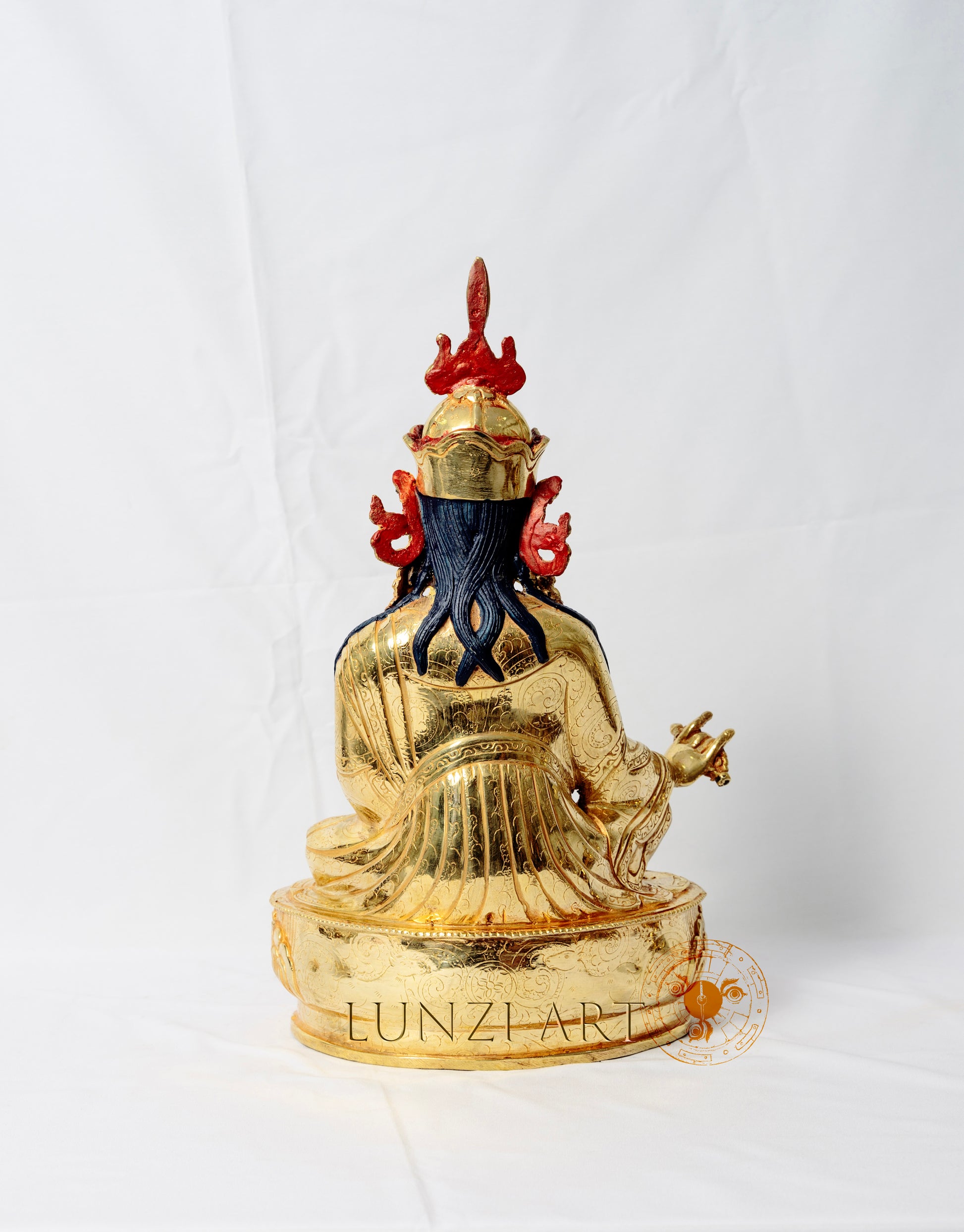 Guru Rinpoche (Padmasambhava) Statue | 24k Gold Plated Gilded Copper - statues