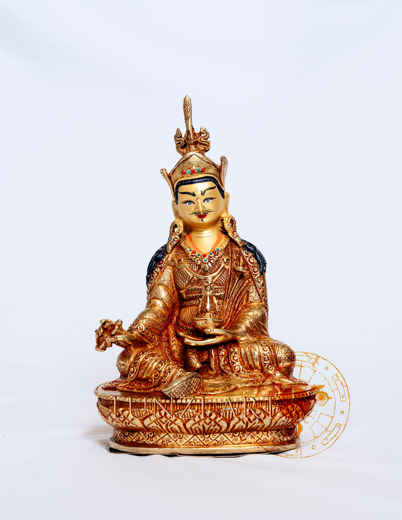 Guru Rinpoche (Padmasambhava) Statue | 24k Gold Plating - S-B-HT-FG-CG-GR-0008