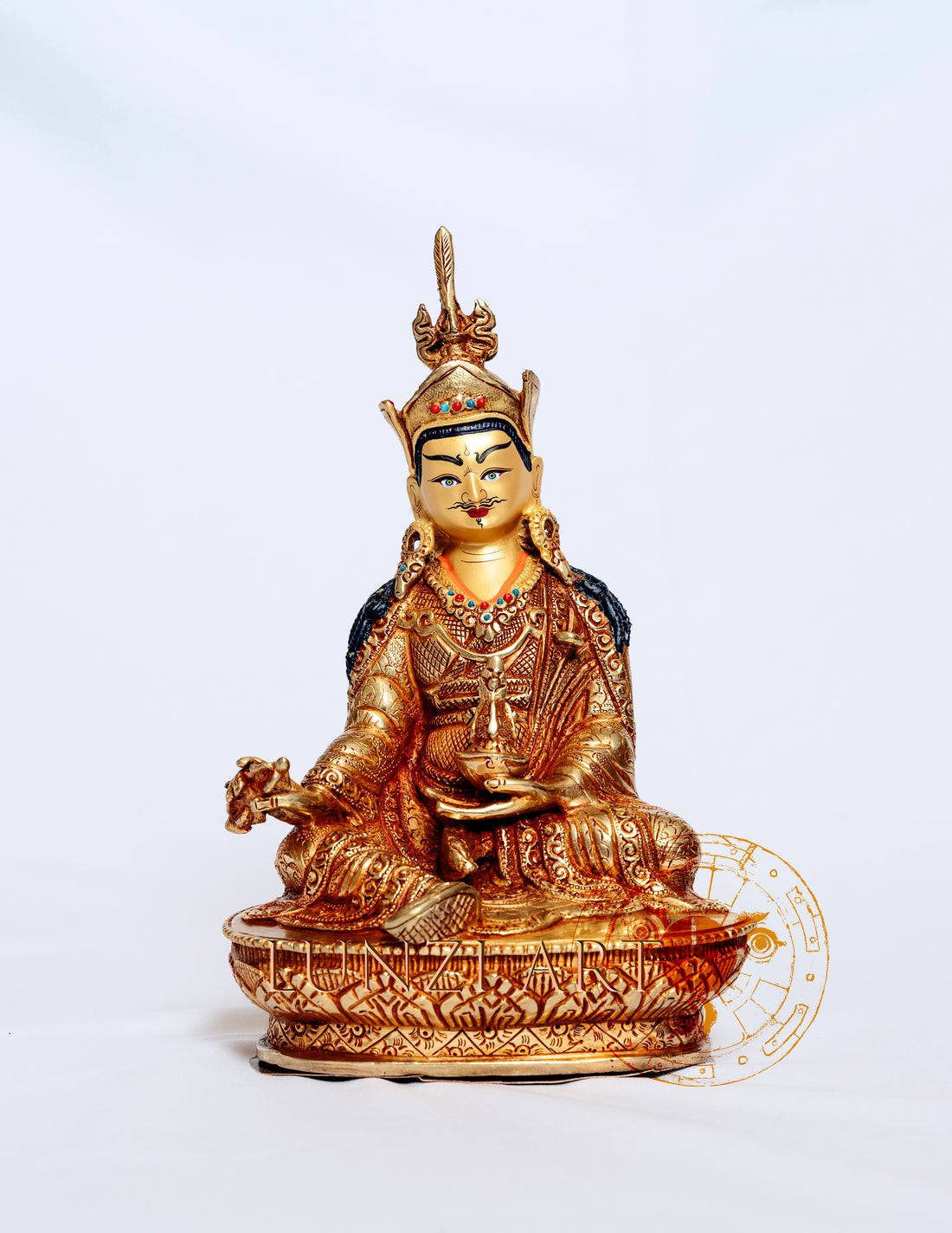 Guru Rinpoche (Padmasambhava) Statue | Brass with 24k Gold Plating - statues